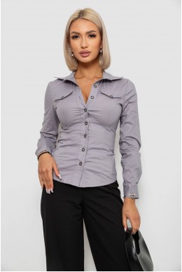 Рубашка женская однотонная, цвет серый, 230R068