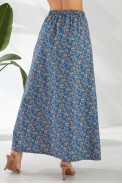 Спідниця софт із квітковим принтом, колір синій, 257R11 - фото № 5