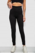 Лосини жіночі однотонні, колір чорний, 214R336 оптом - фото № 0