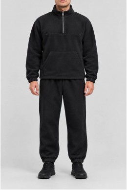 Спортивный костюм мужской на флисе, цвет черный, 257R664