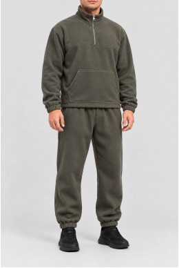 Спортивный костюм мужской на флисе, цвет хаки, 257R664