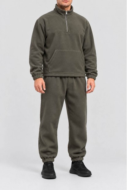 Спортивный костюм мужской на флисе, цвет хаки, 257R664