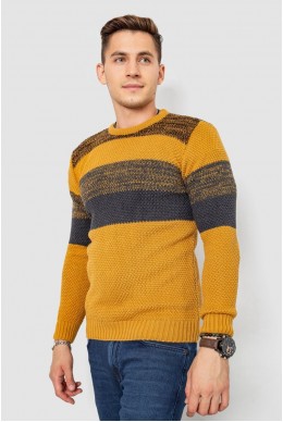 Вовняний чоловічий светр  -уцінка, колір гірчичний, 247R3300-U