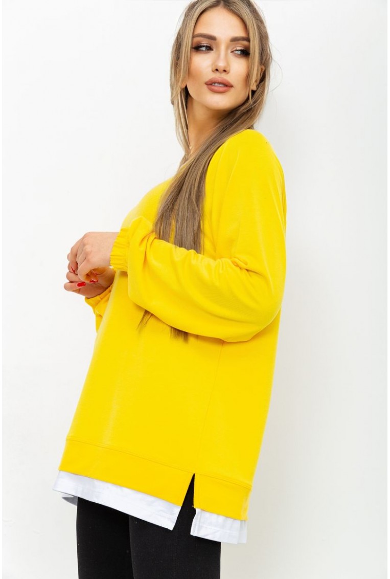 Купити Світшот-обманка жіночий, колір жовтий, 102R275 - Фото №3
