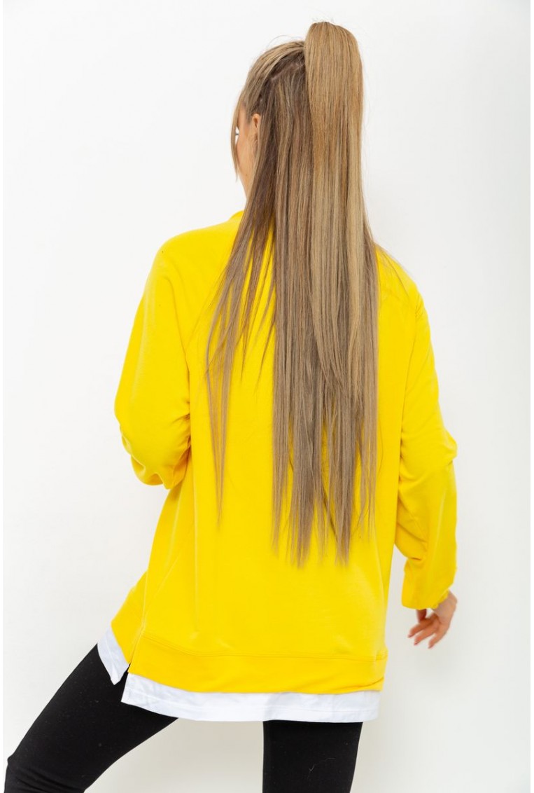 Купити Світшот-обманка жіночий, колір жовтий, 102R275 - Фото №4