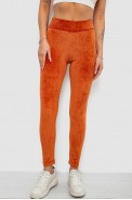 Лосини жіночі велюрові однотонні в рубчик, колір теракотовий, 214R333 - фото № 0