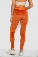 Лосини жіночі велюрові однотонні в рубчик, колір теракотовий, 214R333 - фото № 3