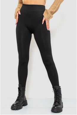 Лосіни безшовні на флісі, колір чорний, 139RW822