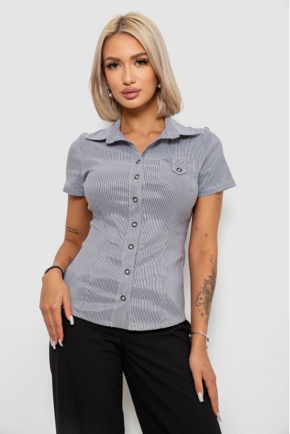 Сорочка класична в смужку, колір сірий, 230R668-1