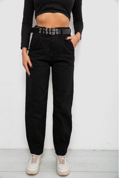 Джинсы женские однотонные Balon, цвет черный, 244R001170