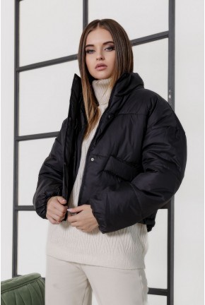 Стильна жіноча куртка, колір чорний, 207R003