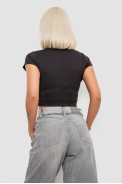 Топ жіночий однотонний в рубчик, колір чорний, 214R262 оптом - фото № 3