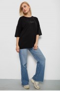 Футболка женская с принтом, цвет черный, 244R2021-5 - фото № 1