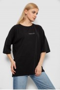 Футболка женская с принтом, цвет черный, 244R2021-5 - фото № 2