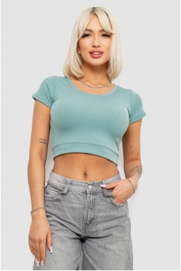 Топ женский однотонный в рубчик, цвет светло-оливковый, 214R262