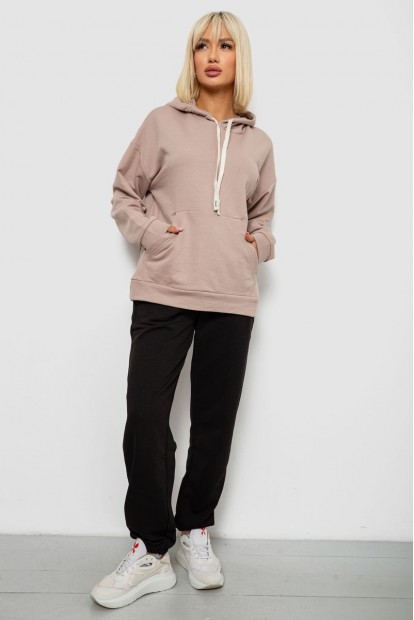 Спортивный костюм женский, цвет бежево-черный, 244R1070AG-1