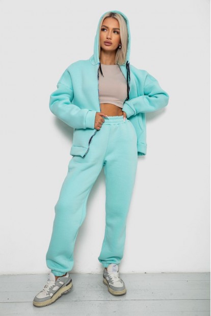 Спортивний костюм жіночий на флісі  -уцінка, колір м'ятний, 238R5715-U-6