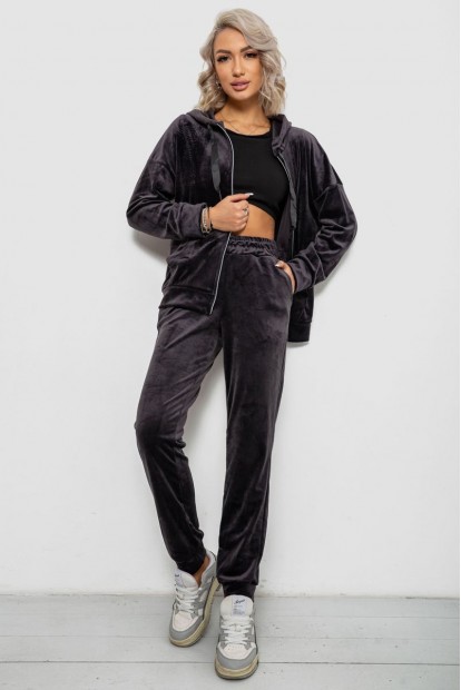 Спортивный костюм женский велюровый  -уценка, цвет чернильный, 257R4119-U-1