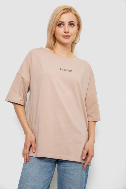 Футболка женская с принтом, цвет бежевый, 244R2021-5