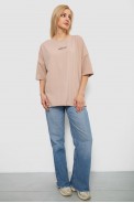 Футболка женская с принтом, цвет бежевый, 244R2021-5 - фото № 1