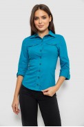 Сорочка жіноча однотонна  -уцінка, колір бірюзовий, 230R068-3-U - фото № 0