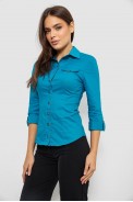 Сорочка жіноча однотонна  -уцінка, колір бірюзовий, 230R068-3-U - фото № 2