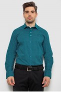 Рубашка мужская с принтом  -уценка, цвет зеленый, 214R7467-U оптом - фото № 0