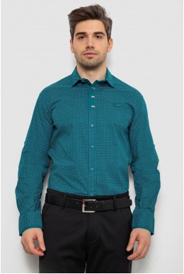 Сорочка чоловіча з принтом  -уцінка, колір зелений, 214R7467-U