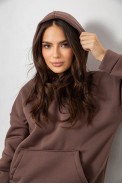 Спортивний костюм жіночий на флісі  -уцінка, колір коричневий, 257R85-U-1 - фото № 4