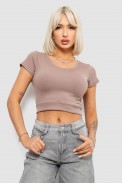 Топ жіночий однотонний в рубчик, колір мокко, 214R262 оптом - фото № 0