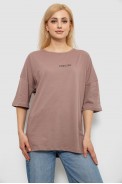 Футболка женская с принтом, цвет мокко, 244R2021-5 - фото № 0
