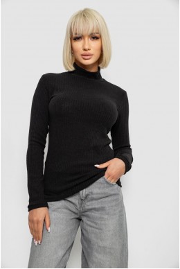 Гольф женский однотонный в рубчик, цвет черный, 257R101