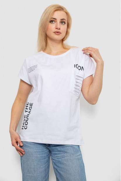 Футболка женская с принтом, цвет белый, 244R2318-5