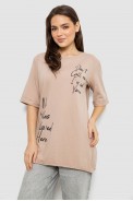 Футболка женская с принтом 0, цвет бежевый, 244R1024-1 - фото № 0