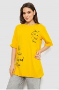 Футболка женская с принтом 0, цвет желтый, 244R1024-1 оптом - фото № 0