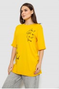 Футболка женская с принтом 0, цвет желтый, 244R1024-1 оптом - фото № 2