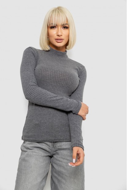 Гольф женский однотонный в рубчик, цвет серый, 257R101