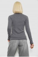 Гольф женский однотонный в рубчик, цвет серый, 257R101 - фото № 3