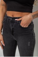 Джинси жіночі однотонні Skinny, колір сірий, 244RS123 - фото № 4