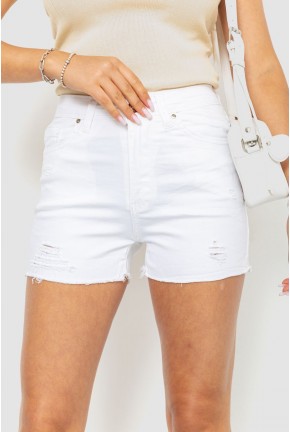 Джинсові шорти жіночі, колір білий, 164R1159
