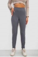 Лосини в рубчик на флісі, колір сірий, 244R1709-1 - фото № 0