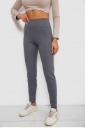 Лосини в рубчик на флісі, колір сірий, 244R1709-1 - фото № 2