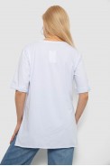 Футболка жіноча однотонна, колір білий, 244R1036-5 - фото № 3