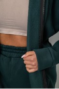 Спортивный костюм женский на флисе, цвет зеленый, 247R1059 - фото № 5
