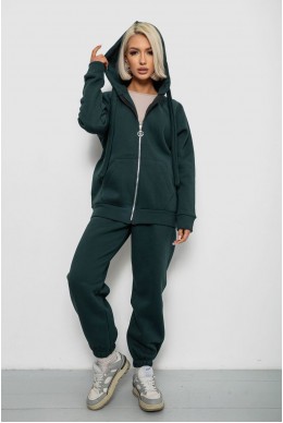 Спортивный костюм женский на флисе, цвет зеленый, 247R1059