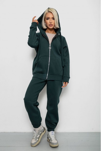 Спортивный костюм женский на флисе, цвет зеленый, 247R1059