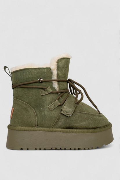Угги женские на меху  -уценка, цвет зеленый, 243RL952-8A-U-11