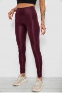 Лосини жіночі однотонні, колір темно-сливовий, 214R155-1 - фото № 2