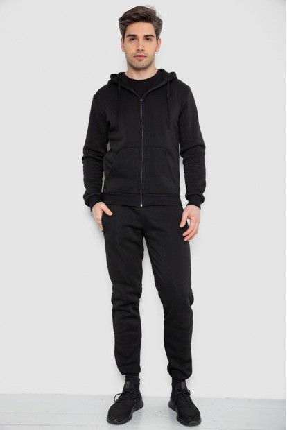 Спорт костюм чоловічий на флісі  -уцінка, колір чорний, 129R7630-U-3