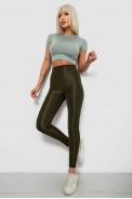 Лосини жіночі однотонні, колір хакі, 214R155-1 - фото № 1